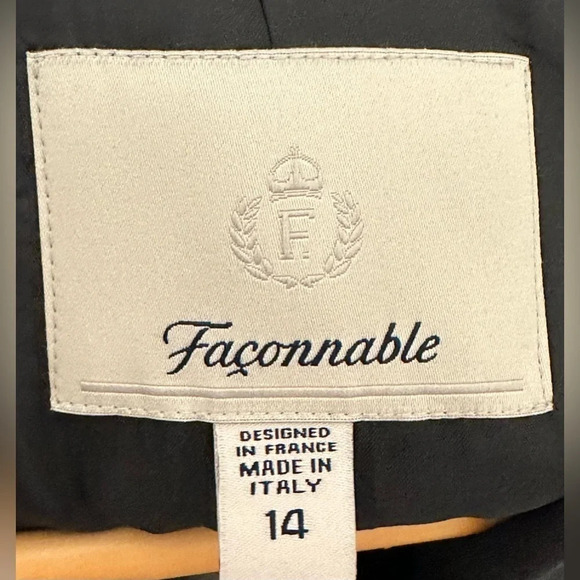 NWT Faconnable Women’s Navy Wool Blazer Size 14 - Picture 4 of 6